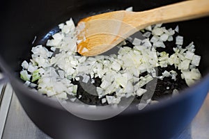 Blanching white onion