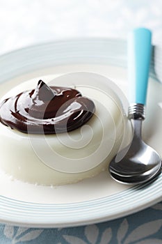 Blancmange with chocolate