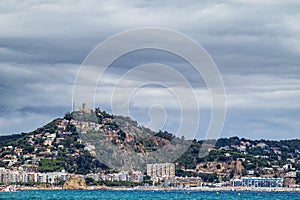 Blanes Castle, from the beach photo