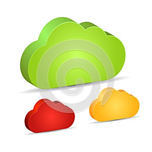 Blank 3d cloud shapes