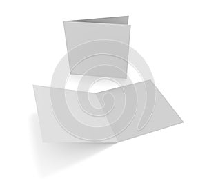 Blank 3d illustration opening square isolated greeting card