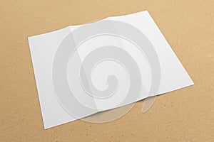 Blank 3D rendering tri-fold brochure mock-up with clipping path on texture No. 5