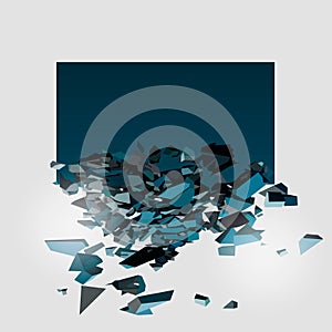 Blank Abstract Background. Vector Black Banner with explosion effect and glow.