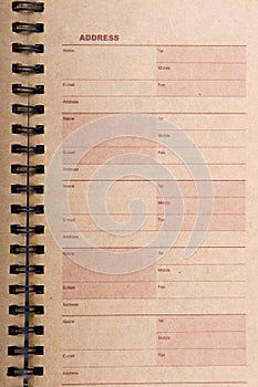 Blank Address Book Page