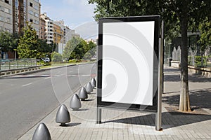 Blank advertisement in the street