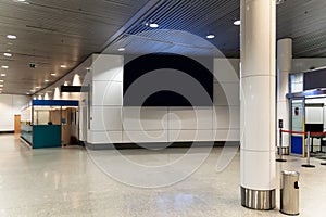 Blank advertising panel on airport