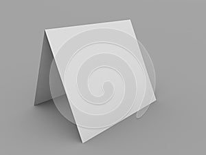 Blank advertising stand mockup on gray background.