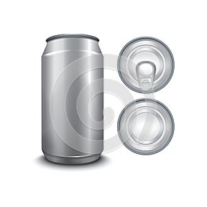 blank aluminium can. Vector illustration decorative background design