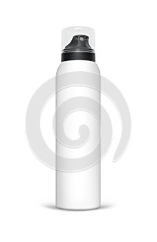 Blank aluminum spray can isolated on white background