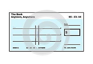 Blank American Cheque