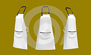 Blank  aprons, apron mockup, clean apron, design presentation for print, 3d illustration, 3d rendering