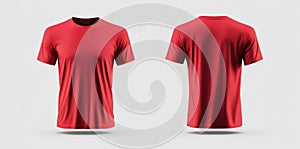 A blank backdrop with a crimson tee on the front and back.