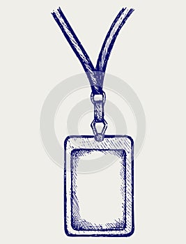 Blank badge with neckband