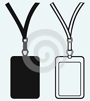 Blank badge with neckband photo