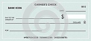 Blank bank check. checkbook vector template. illustration