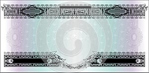 Blank for banknote with free space and gradient fill