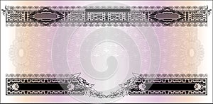 Blank for banknote with free space and gradient fill