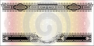 Blank for banknote with free space and gradient fill