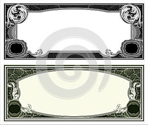 Blank banknote layout