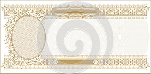 Blank for banknote with side portrait gold