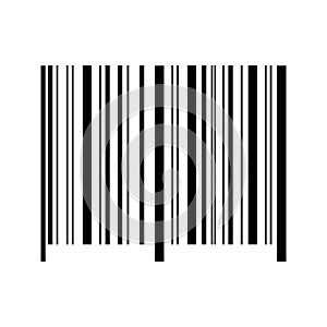 Blank barcode sticker template isolated on white background. Bar code label. Visual data digital representation with