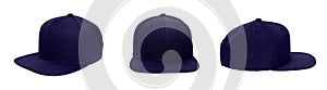 Blank baseball snap back cap color navy