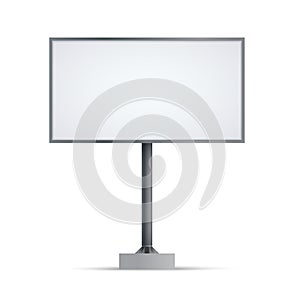 Blank big billboard. Mockup isolated on white background for advertising banners or design. Vector illustration