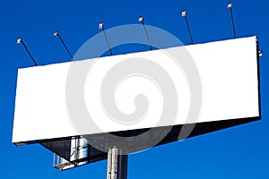 Blank big billboard over blue sky