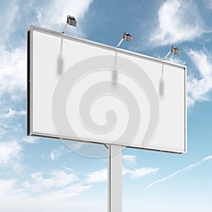 Blank big billboard over blue sky