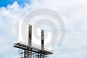 Blank big billboard over blue sky