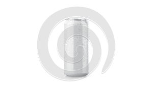 Blank big cold aluminium beer can mockup with drop