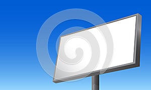 Blank billboard advertising blue background- vector illustration