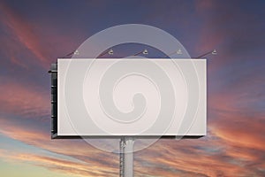 Blank billboard against blue sky