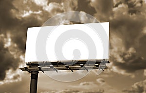 Blank billboard against the sky