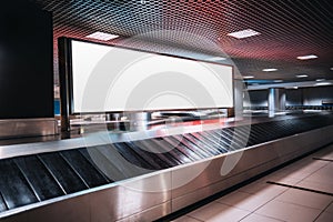 Blank billboard at the baggage claim