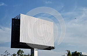 Blank billboard at blue sky