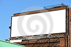 Blank Billboard On Brick Wall