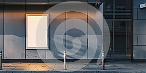 Blank Billboard in the City at Night. created by generative artificial intelligence