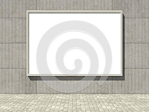 Blank billboard on concrete wall