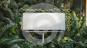Blank Billboard In Lush Tropical Forest