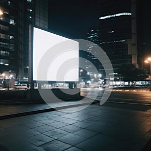 Blank billboard mockup in urban environment, empty space to showcase your advertising or branding campaign.