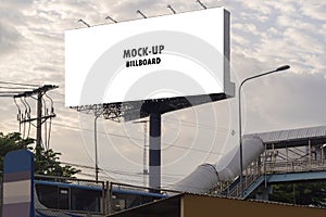 A blank billboard on one of Thailand\'s streets, a blank billboard with copy space