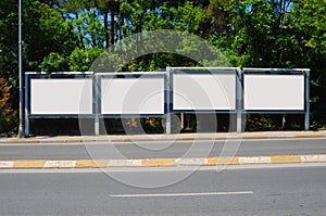 Blank billboard outdoors, outdoor advertising