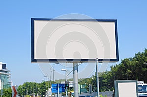 Blank billboard outdoors, outdoor advertising