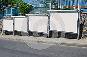 Blank billboard outdoors, outdoor advertising