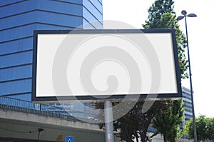 Blank billboard outdoors, outdoor advertising