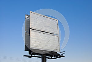 Blank billboard over the sky