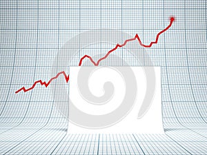 Blank billboard and rising graph