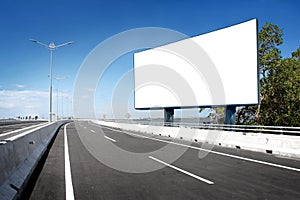 Blank billboard or road sign