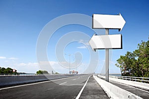 Blank billboard or road sign